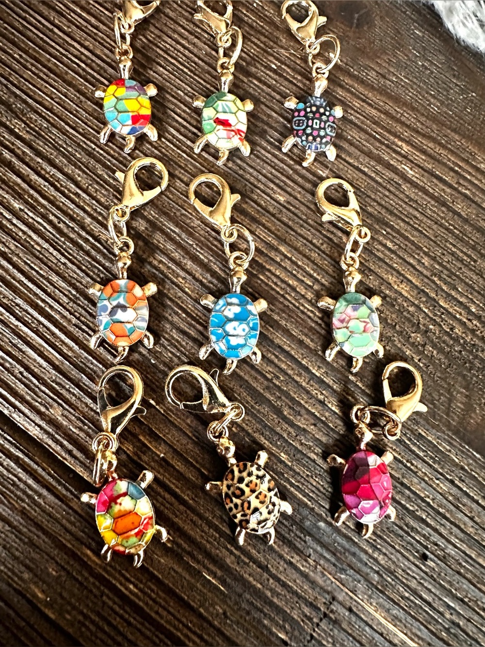 Turtle Charm Enamel clips bag charm zipper pull pick three